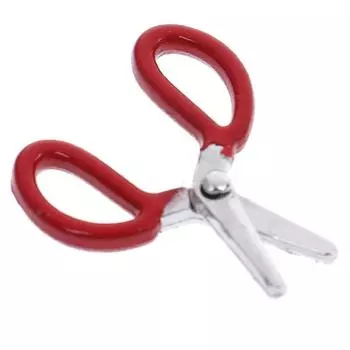 1:12 кукольных мини-металлических красных ножниц, имитация мебельных ножниц, модель игрушек