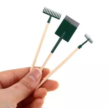 1:12 кукольных мини-садовых садовых инструментов, набор из трех предметов, лопата, садовые инструменты красный