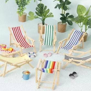 1:12 кукольных мини-складных пляжных стульев, модель шезлонга, кукольная мебель, украшения, микросцены, строительные реквизиты синий