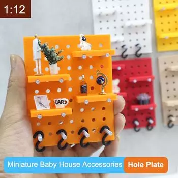 1:12 кукольных мини-стенд для хранения с крючком, полки для мебели имитирующие кукольный домик, декор, игрушки, микросцены, строительные реквизиты белый