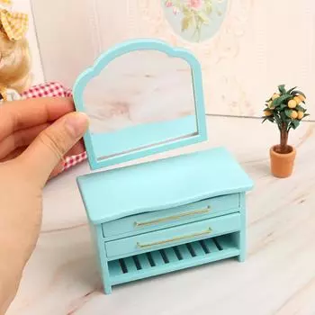 1:12 кукольных мини-туалетных столиков с зеркальным шкафом для хранения вещей, зеркальный шкаф для хранения вещей, модель мебели для ванной комнаты, декоративная игрушка