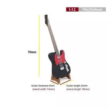 1:12 кукольных миниатюрных электрогитарных украшений для кукольного дома, игрушечный инструмент для моделирования микросцен, реквизит для фотосъемки