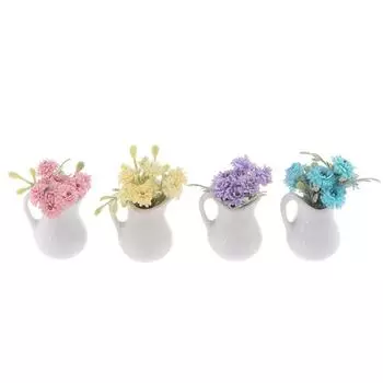 1:12 кукольных миниатюрных цветов, украшение для сада фей, горшечные растения, цветы в горшках