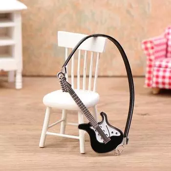1:12 кукольных миниатюрных гитарных моделей музыкальных инструментов, кукольных украшений, микросцен, строительных реквизитов чёрный