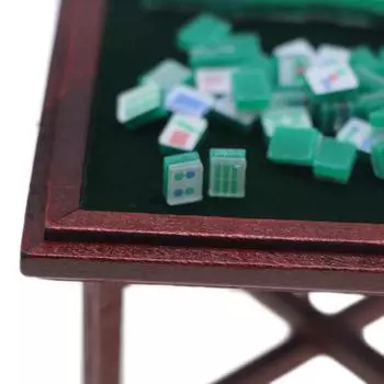 1:12 кукольных миниатюрных игрушек Маджонг Стол и стул Модель мебели Декор для дома Игрушка Кукольный дом Аксессуары