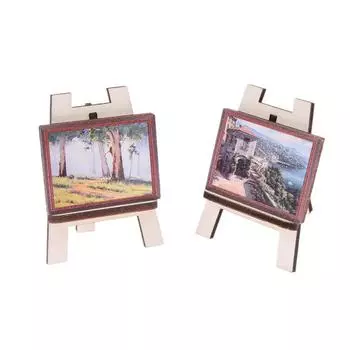 1:12 кукольных миниатюрных картин маслом на доске для рисования Модель Набор игрушек Аксессуары для кукольного домика Декор