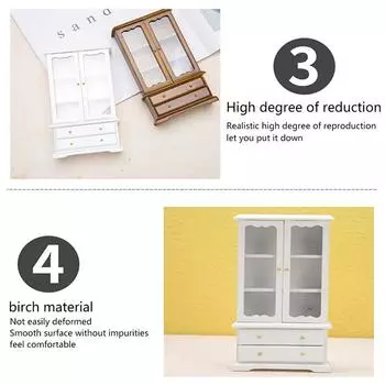 1:12 кукольных миниатюрных книжных шкафов, витрин, шкафов для хранения, игрушек для домашнего декора коричневый