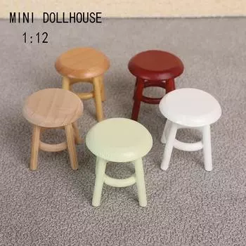 1:12 кукольных миниатюрных круглых стульев, стульев, стульев, модель мебели, домашний декор, игрушки, аксессуары для кукольных домиков A3