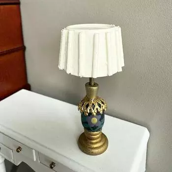 1:12 кукольных миниатюрных медведей, настольная лампа, белый чехол, прикроватная лампа, мебель, модель для дома, декор, игрушка, кукольный дом, аксессуары