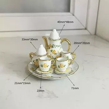 1:12 кукольных миниатюрных мини-керамических чайных сервизов, мебель, модель для дома, декор, игрушка, кукольный дом, аксессуары