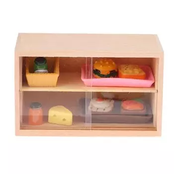 1:12 кукольных миниатюрных настенных шкафов с раздвижными дверцами, витрина, мебель, декор, игрушка