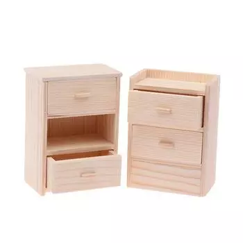 1:12 кукольных миниатюрных прикроватных столиков, шкафов с двумя ящиками, шкафов с ящиками, модель мебели для спальни, декоративных игрушек