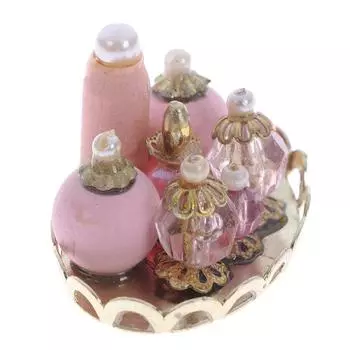 1:12 кукольных миниатюрных розовых парфюмерных лотков для моделей кукольных домиков для спальни и ванной комнаты