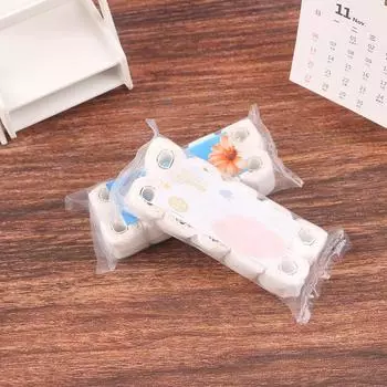 1:12 кукольных миниатюрных рулонов бумажных полотенец, модель рулона ткани, игрушка для домашнего декора синий