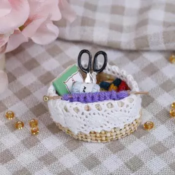 1:12 кукольных миниатюрных шерстяных вязальческих инструментов для кукольных домиков, подарочные аксессуары