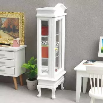 1:12 кукольных миниатюрных шкафов для хранения вещей, однодверная витрина, книжные шкафы, мебель, модель, декор, игрушка
