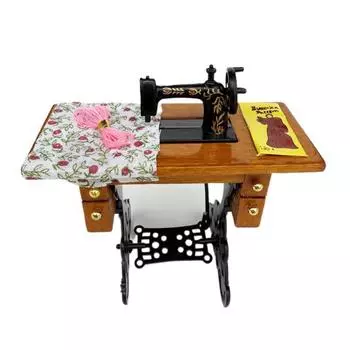 1:12 кукольных миниатюрных швейных машинок, мебель, модель для дома, декор, игрушка, кукольный дом, аксессуары коричневый