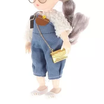 1:12 кукольных миниатюрных сумок на плечо, модель металлической цепочки, кукольный декор, игрушка