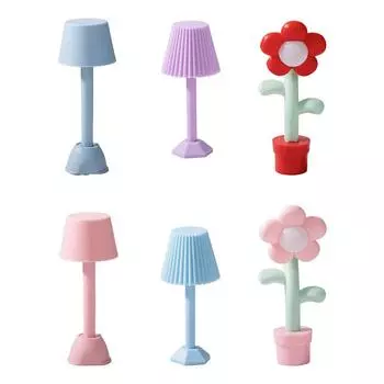 1:12 кукольных миниатюрных светодиодных ночников, напольных ламп, мини-настольных ламп, домашнего освещения, модель декора, игрушки, аксессуары для кукольных домиков