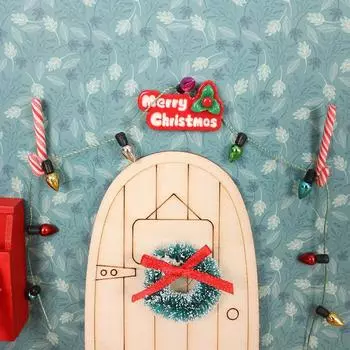 1:12 кукольных рождественских венков для дверей, модель почтового ящика, миниатюрная рождественская сцена, набор украшений для кукольного домика, мебель, декор, аксессуары