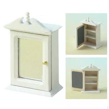 1/12 Кукольный Дом Гардеробная Мебель, Имитация Деревянного Орнамента, Мини Модель, Ролевые Игры, White