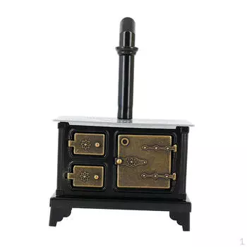 1/12 Кукольный дом, металлическая печь с длинным дымоходом, миниатюрная мебель для кукольного домика, кухонный декор