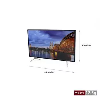 1:12 Кукольный Дом Телевизор Имитация Телевизора Мини Телевизор С Подставкой Базовая Модель Миниатюрная Мебель Кукольный Домик Гостиная Украшения A3