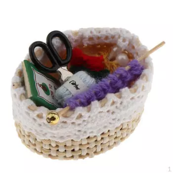 1/12 кукольный домик дамы женская спальня миниатюрная милая вязальная корзина игрушка своими руками