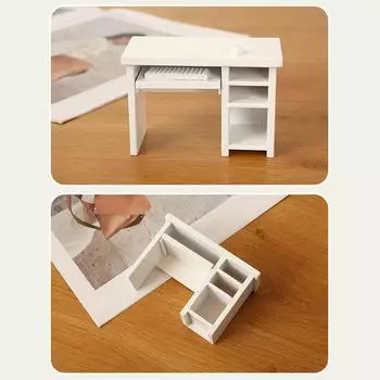 1/12 кукольный домик деревянный компьютерный стол мышь клавиатура набор кукольный домик кабинет мебель украшения микросцена строительство реквизит