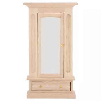 1:12 Кукольный домик Деревянный шкаф с зеркалом Кукольная мебель Спальня Кукольный домик Украшения