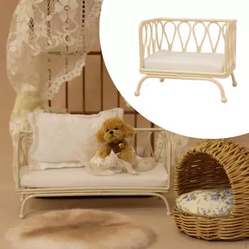1/12 Кукольный домик Диван Кукольные аксессуары Украшения Микро Ландшафт Декорации Принадлежности Моделирование Single Sofa