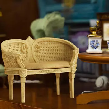 1/12 Кукольный домик Диван Кукольные аксессуары Украшения Микро Ландшафт Моделирование сцен жизни Single Sofa