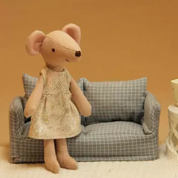 1/12 кукольный домик диван мебель игрушка сказочный сад подарок на день рождения имитация ролевые игры реквизит мини синий