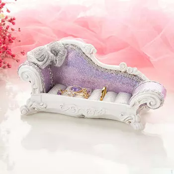 1/12 Кукольный домик Длинный диван Миниатюрная модель 14x8x5 см Реалистичная мебель Аксессуары Универсальный орнамент Purple Backrest
