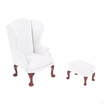 1/12 кукольный домик Dsingle диван миниатюрная мебель украшения DIY сценический орнамент белый