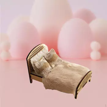 1/12 кукольный домик двуспальная кровать мебель мини кукольный домик аксессуары фото реквизит спальня