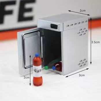 1/12 Кукольный домик Холодильник с бутылкой для напитков Кукольный домик Миниатюрный декор для кухни Кукольный домик Сцена Аксессуары
