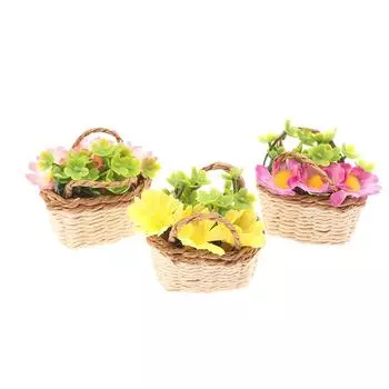 1/12 кукольный домик имитация цветочной корзины горшечные растения кукольный домик мини сад украшения кукольный домик домашний декор аксессуары