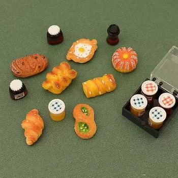1/12 кукольный домик имитация хлеба джем с ящиком для хранения набор кукольный домик мини десерт еда украшения кукольный домик кухня сцена игрушки