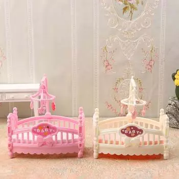 1/12 кукольный домик имитация мини-кроватки детская кровать модель кукольный домик спальня мебель украшения кукольный дом аксессуары белый