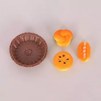1/12 кукольный домик имитация мини хлеб с корзиной модель кукольный домик украшение кухни кукольный домик десерт магазин еда украшения