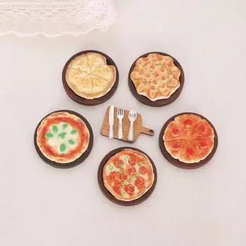 1/12 кукольный домик имитация пиццы столовые приборы поднос набор кукольный домик мини-кухня украшения кукольный домик аксессуары ролевые игры игрушки A9