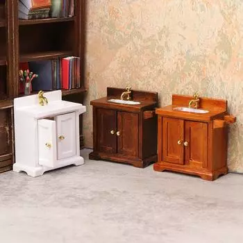 1/12 кукольный домик имитация умывальника шкаф кукольный домик раковина для ванной мебель украшения игрушка микро сцена строительство реквизит