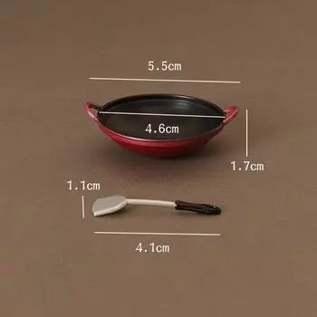 1/12 Кукольный домик Имитация Wok Набор Лопаток Кукольный домик Миниатюрная кухня Кастрюля Кукольный домик Кухонная утварь Аксессуары