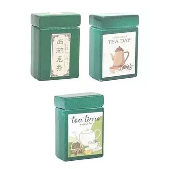 1/12 Кукольный домик Имитация зеленого чая Коробка для хранения миниатюрных кукольных домиков Кукольный домик Украшения для кухни Аксессуары