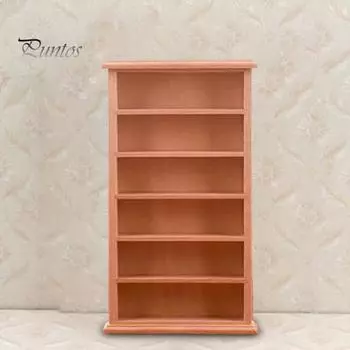 1:12 кукольный домик, книжный шкаф, 3D форма, без заусенцев, деревянная миниатюрная книжная полка для хранения журналов, модель, игрушка для развлечений