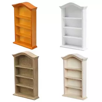 1:12. Кукольный домик, книжный шкаф и настенный шкаф в японском стиле с арочной столешницей