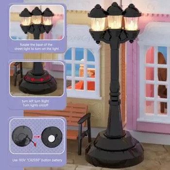 1/12 кукольный домик коала миниатюрная модель освещение парк имитация уличный светильник потолочный светильник аксессуары мини орнамент сцена девочка игрушка