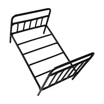 1/12 кукольный домик кровать одинарный декор ролевые игры украшения мебель аксессуары миниатюра чёрный