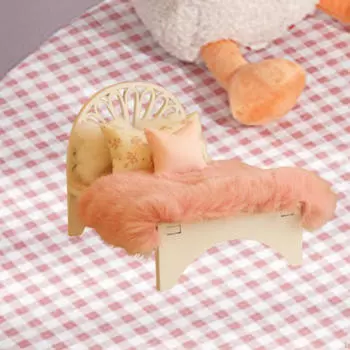 1/12 кукольный домик кровать украшения аксессуар DIY ремесло ролевые игры одинарная миниатюрная мебель для white